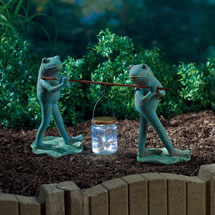 Alternate image Frogs and Firefly Lantern Garden Sculpture