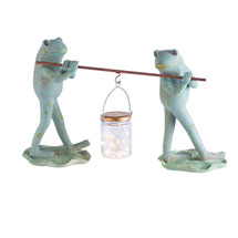 Alternate image Frogs and Firefly Lantern Garden Sculpture