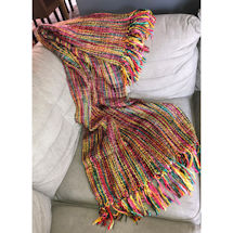 Alternate Image 5 for Multicolored Chunky Knit Throw Blanket
