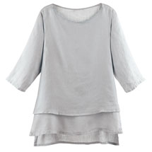 Alternate image for Long Layered Linen Tunic