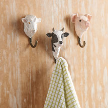 Alternate image for Hand-Carved Farm Animal Wall Hooks