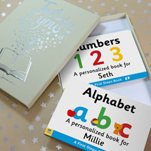 Product Image for Personalized Learn Your Alphabet & Numbers Toddler Board Book Set