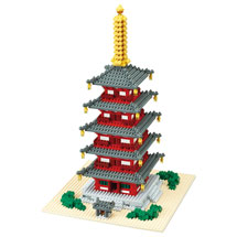 Alternate image Nanoblock Micro-Sized Building Blocks Pagoda Set