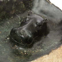 Alternate image Hand-Carved Bathing Hippo Sculpture