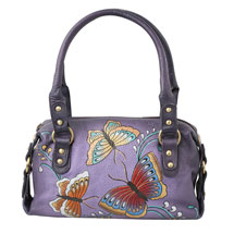 Alternate image for Hand-Painted Butterfly Handbag