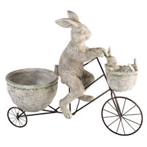 Alternate image for Cycling Rabbits Garden Sculpture
