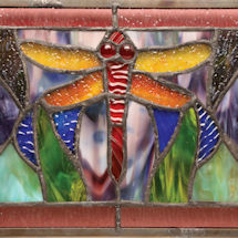 Alternate image for Dragonfly Stained Glass Window Panel 