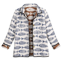 Alternate image Reversible Fish Jacquard Jacket