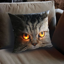 Product Image for Glowing Eyes Tabby Cat Pillow 