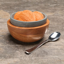 Product Image for Soapstone and Wood Ice Cream Bowl