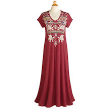 Product Image for Aztec Embroidered T-Shirt Maxi Dress