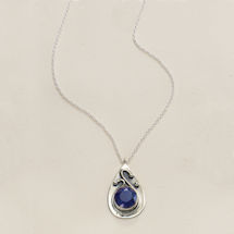 Alternate Image 1 for Ruby & Sapphire Swirl Necklace