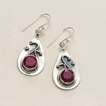 Ruby & Sapphire Swirl Earrings 