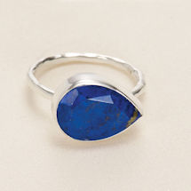 Alternate Image 1 for Blue Lapis Teardrop Ring