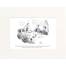 Study the Trends Custom Cartoon - Personalized New Yorker Cartoonist Print - Matted