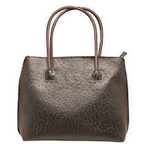 Alternate Image 2 for Faux Leather Ostrich Tote Bag