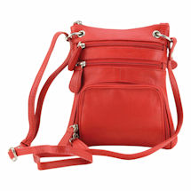 Alternate image Zip-Top Leather Crossbody Bag