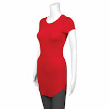 Alternate image Round Hem Long T-Shirt Knit Dress Ladies-Fit Solid Color