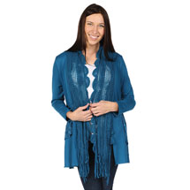 Alternate image for Attached Scarf and Sweater Long Tunic Jacket