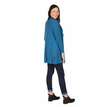 Alternate image Attached Scarf and Sweater Long Tunic Jacket