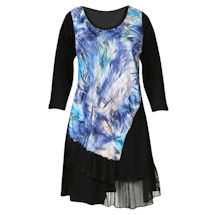 Alternate image for Abstract Blue Fashion Tunic Top