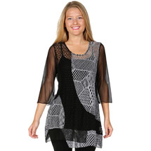 Alternate image Sheer Azul Abstract Lace Layering Tunic Top