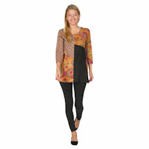 Alternate image Bright City Lights Long Patchwork Tunic Top