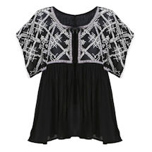 Alternate image Tunic Top - Embroidered Bodice Lucille Lace-Tie Blouse