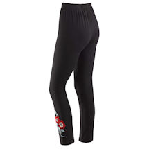 Alternate image New Floral Embroidery Leggings