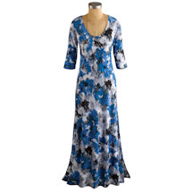 Alternate image Watercolor Floral &#190;-Sleeve Maxi Dress