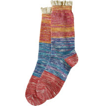 Alternate image for Lace-Topped Space-Dyed Crew Socks