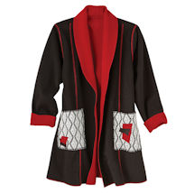 Alternate image Black/Red Patch-Pocket Combo Fleece Jacket