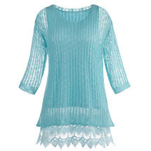 Alternate image Pointelle Sweater With Lace Extender Set