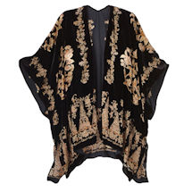 Alternate image Black/Gold Burnout Velvet Kimono