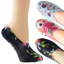 Alternate image Fresh Floral No-Show Socks