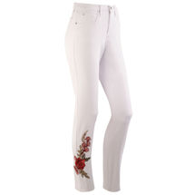 Alternate image Straight Leg Tummy-Support Embroidered Jeans
