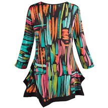 Alternate image Colors Connected Print Tunic Top - Scoop Neckline 3/4 Sleeves