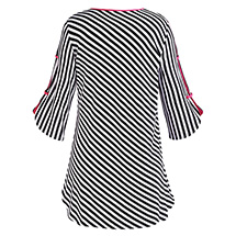 Alternate image Black & White Ava Stripe Top - Keyhole Neckline