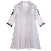 Alternate image Organza Tunic With Paisley Embroidery