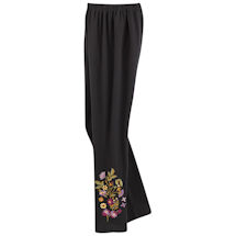 Alternate image Floral Embroidered Comfort-Fit Leggings