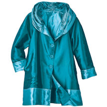 Alternate image Reversible Aqua Hooded Rain Jacket