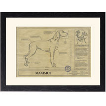 Personalized Framed Dog Breed Architectural Renderings - Great Dane