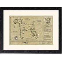 Personalized Framed Dog Breed Architectural Renderings - Airedale Terrier