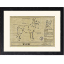 Personalized Framed Dog Breed Architectural Renderings - Belgian Malinois