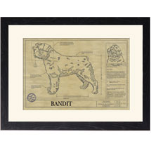 Personalized Framed Dog Breed Architectural Renderings - Bouvier Des Flanders