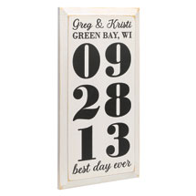 Alternate image Personalized "Best Day Ever" Wood Wall Art - Vertical