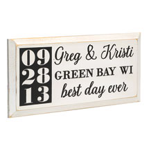 Alternate image Personalized "Best Day Ever" Wood Wall Art - Horizontal