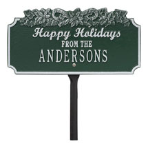 Alternate image for Personalized 'Happy Holidays' Candy Cane Lawn Plaque