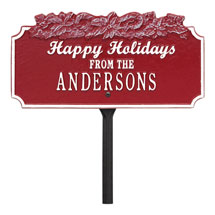 Alternate image for Personalized 'Happy Holidays' Candy Cane Lawn Plaque