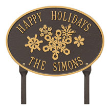 Alternate image for Personalized Oval Snowflake Lawn Plaque